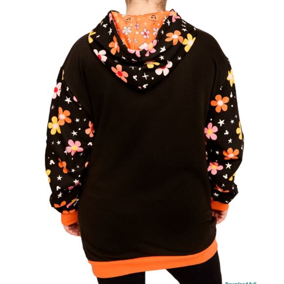 Disney Loungefly Mickey & Minnie Floral Ghost Glow in the Dark Unisex Hoodie NEW - Picture 3 of 11